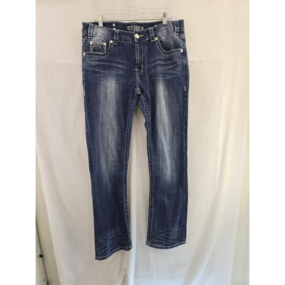 Rock And Roll Cowgirl Boyfriend Denim Jeans. Cot/span. Ladies Size 30x32 - Picture 2 of 14